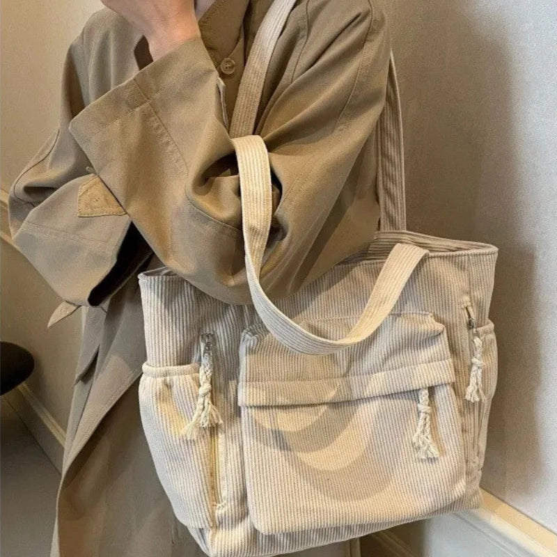 Corduroy Travel Shoulder Bag