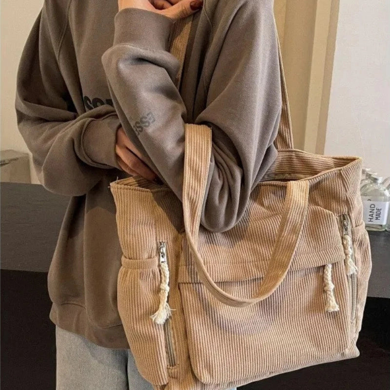 Corduroy Travel Shoulder Bag