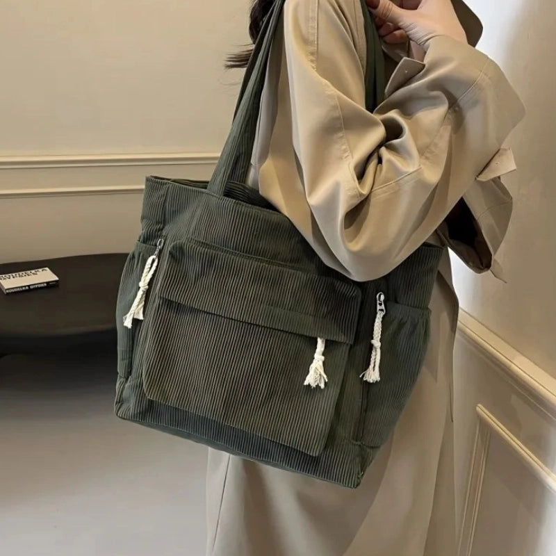 Corduroy Travel Shoulder Bag