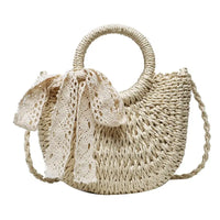 Handmade Rattan Half Round Bag