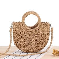Handmade Rattan Half Round Bag