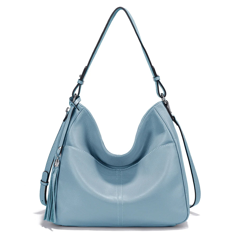 Elegant Tassel Soft Leather Hobo