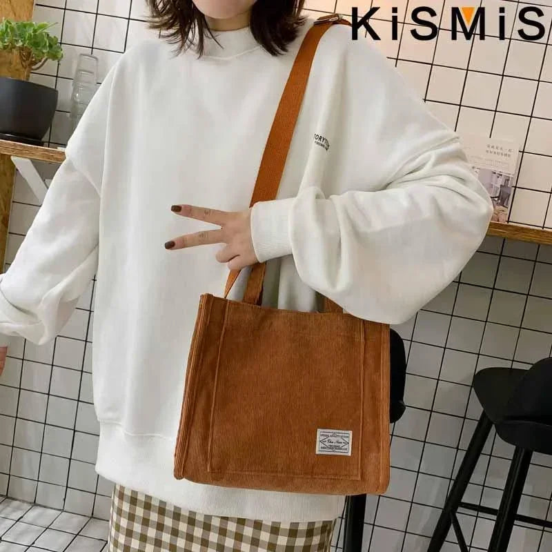 Corduroy Square Crossbody Bag