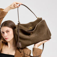 Suede Genuine Leather Tote Bag