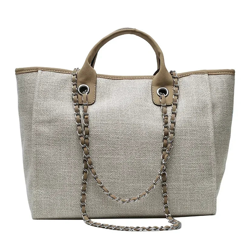 Chain Strap Shoulder Tote Bag