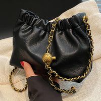 Pleated Chain Shoulder Bag