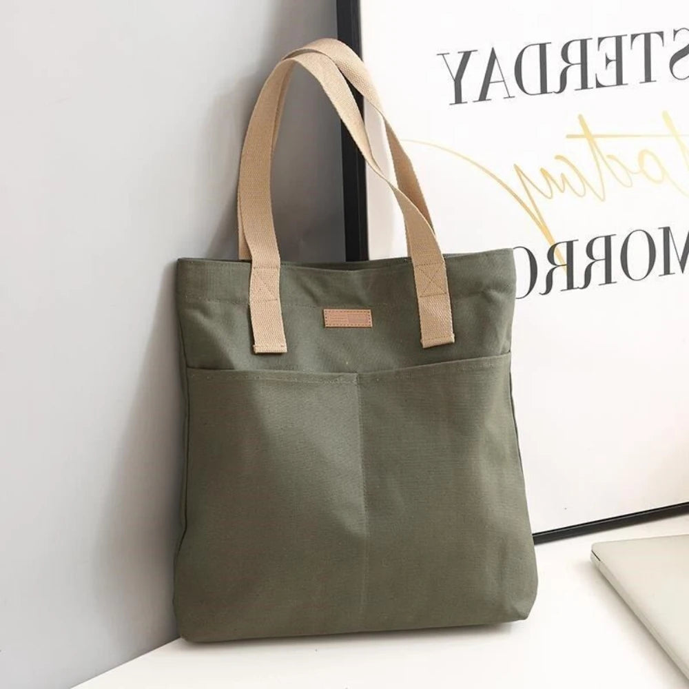 Stitched Canvas Commuter Tote
