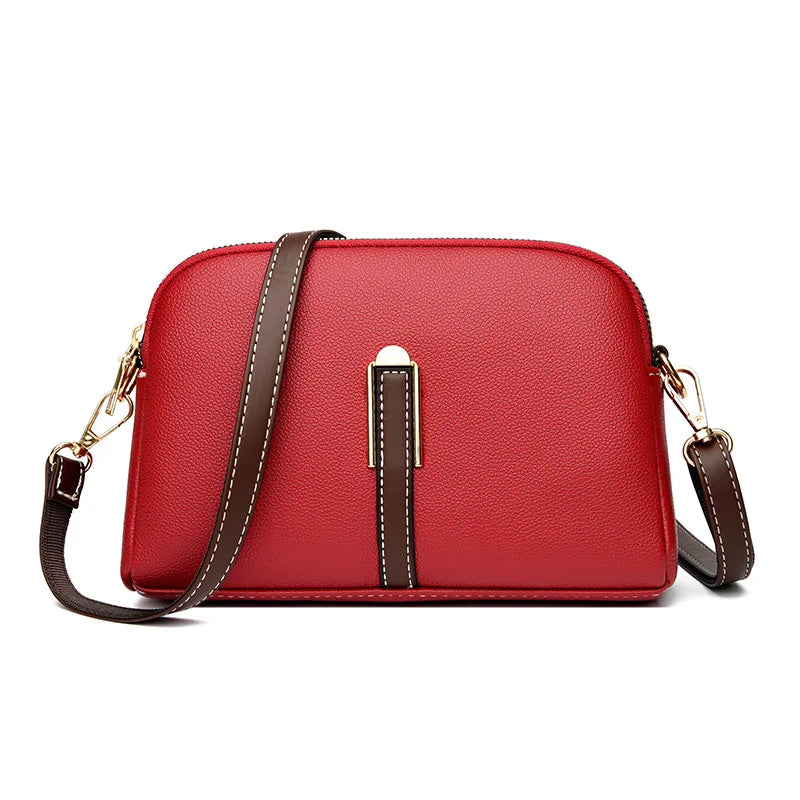 Cowhide Leather Flap Crossbody Bag