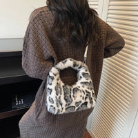 Fluffy Leopard Plush Shoulder Bag