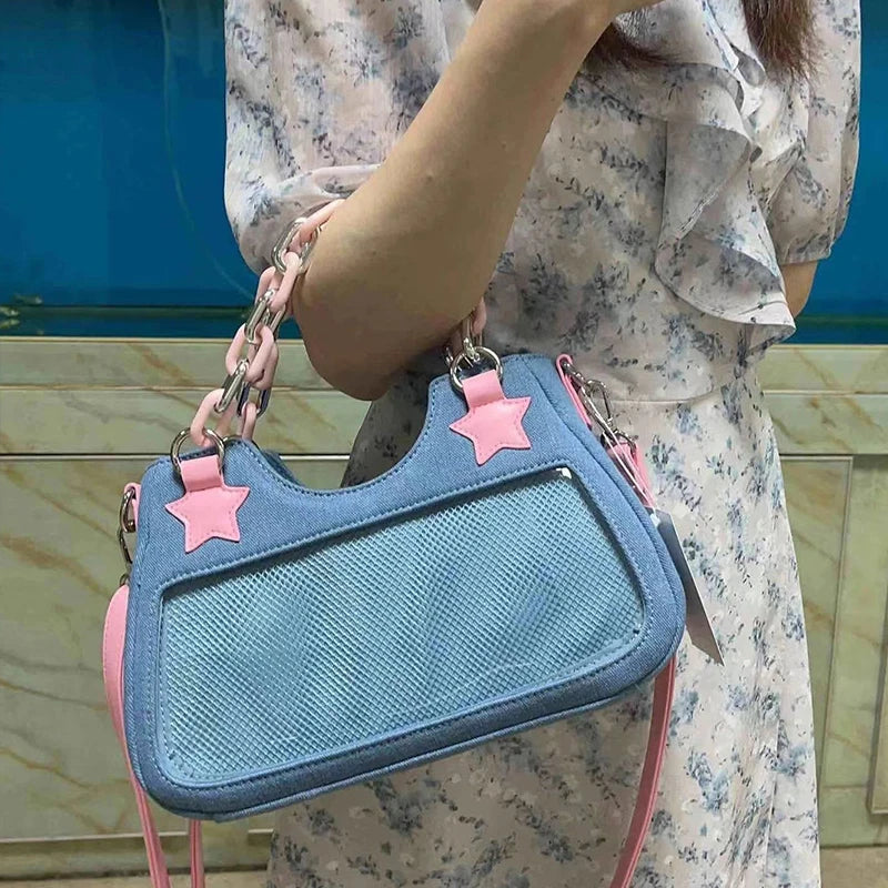 Denim Slouchy Hobo Bag