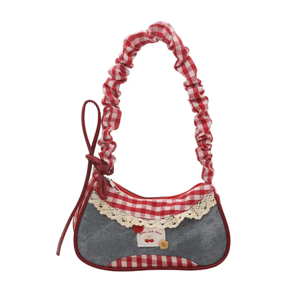 Mini Grid Pattern Underarm Bag