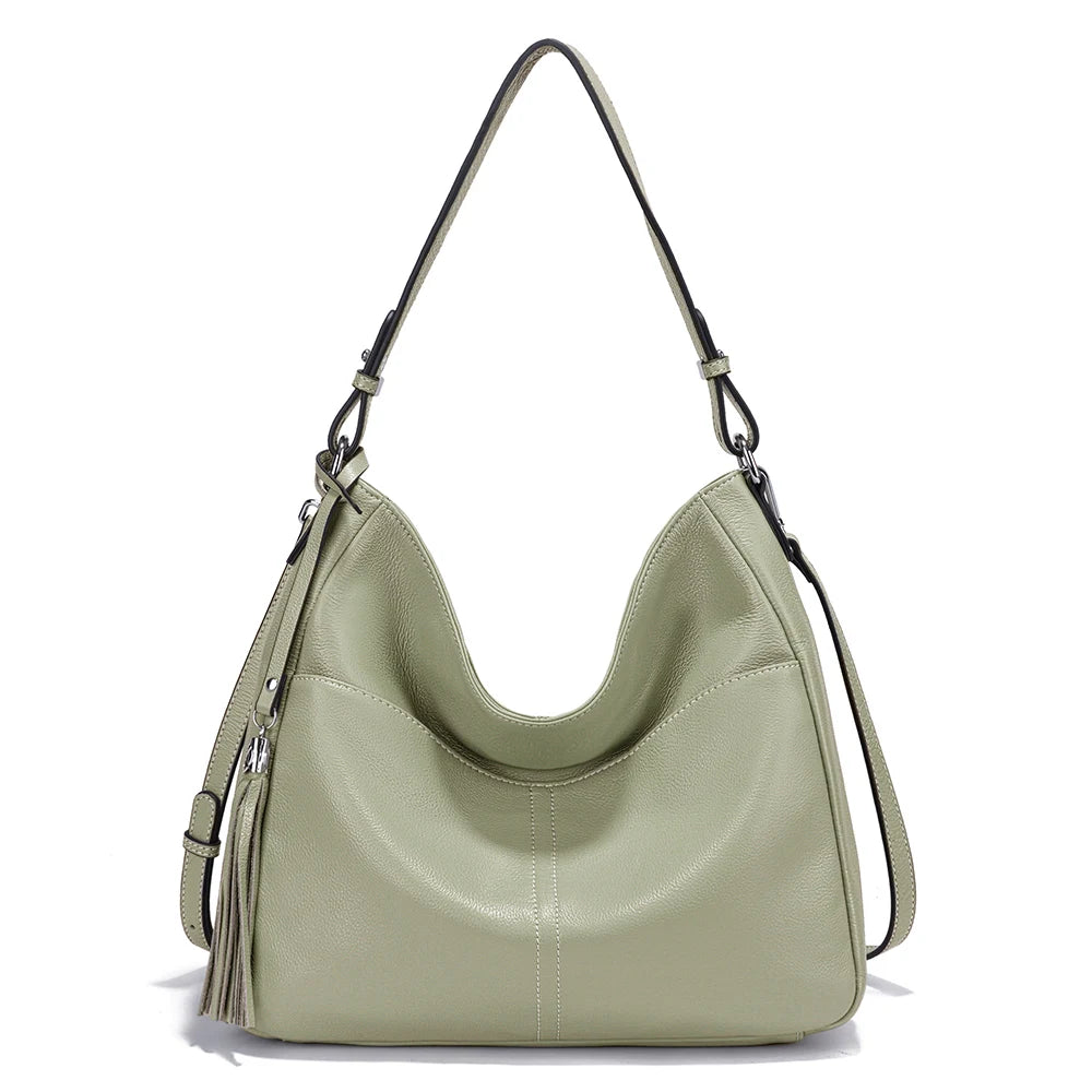 Elegant Tassel Soft Leather Hobo
