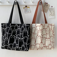 Cute Cat Canvas Shoulder Bag