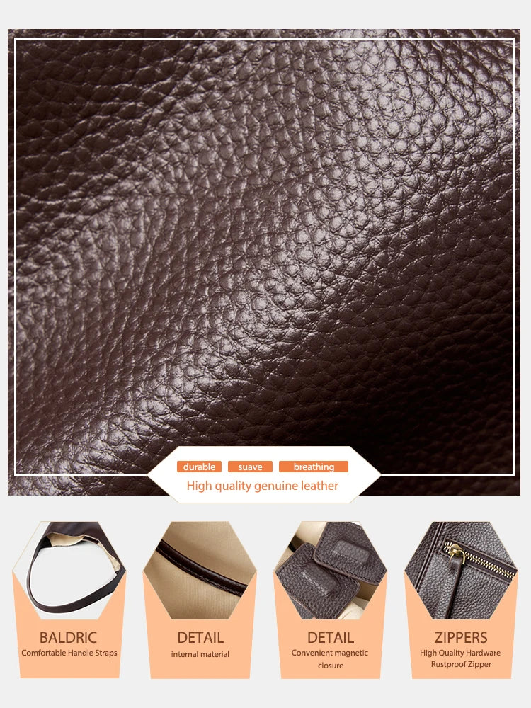 European Style Leather Hobo Tote
