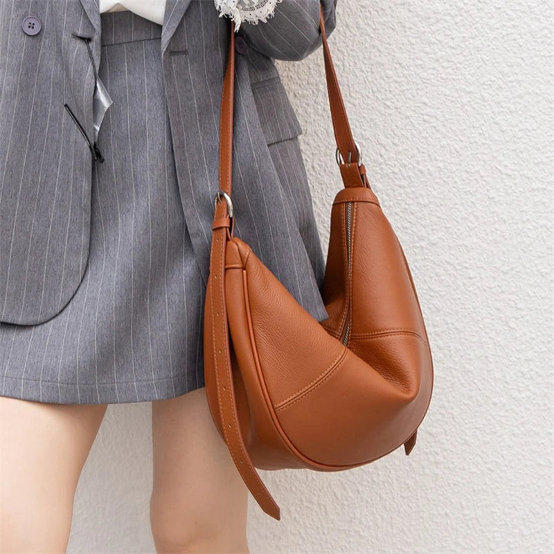 Soft Cowhide Leather Shoulder Bag