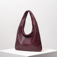 Woven Vegan Leather Hobo Bag