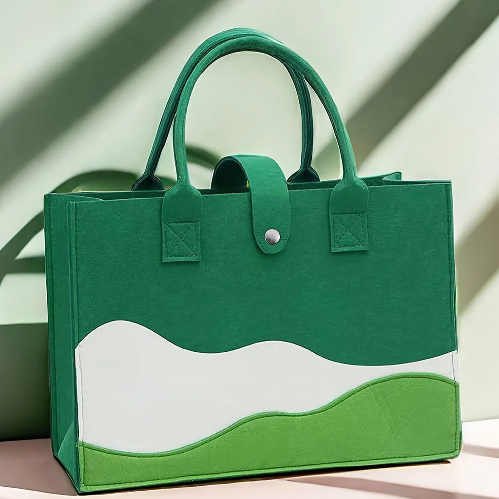 Striped Canvas Shopper Tote