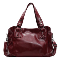 Retro Vegan Leather Tote Bag