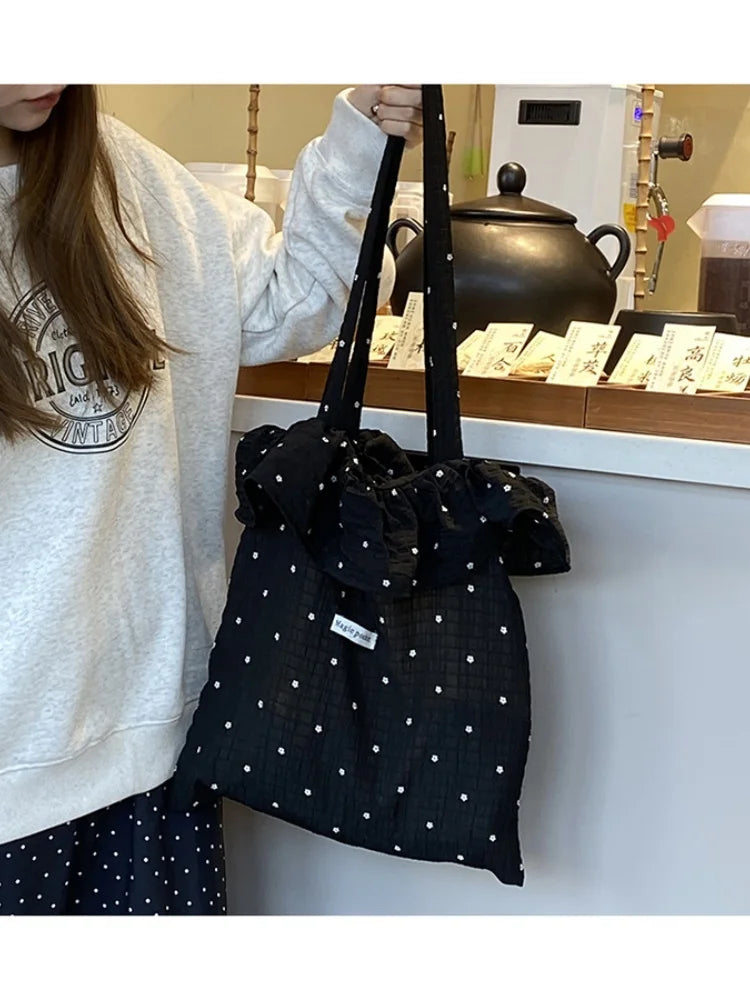 Chiffon Mesh Layered Tote Bag