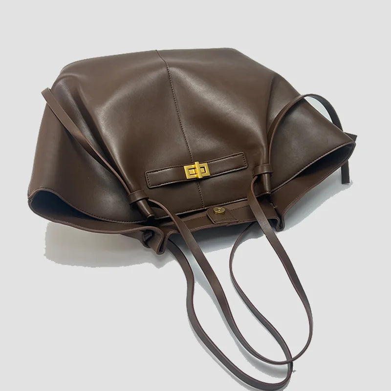 Trapeze Lock Tote Handbag