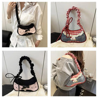 Mini Grid Pattern Underarm Bag