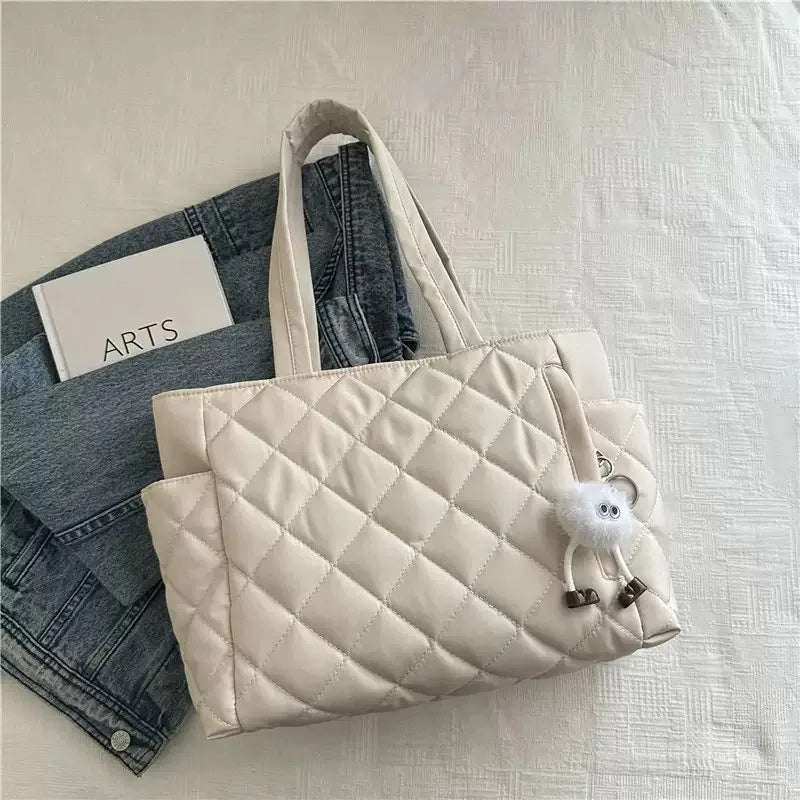 Diamond Pattern Cotton Tote Bag
