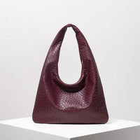 Woven Vegan Leather Hobo Bag