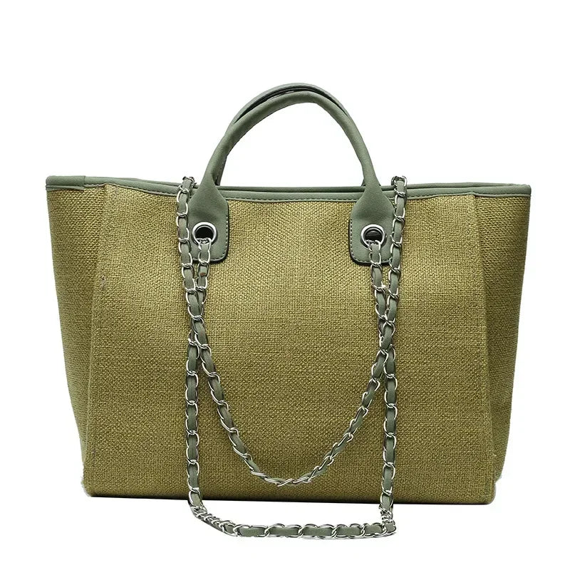 Chain Strap Shoulder Tote Bag