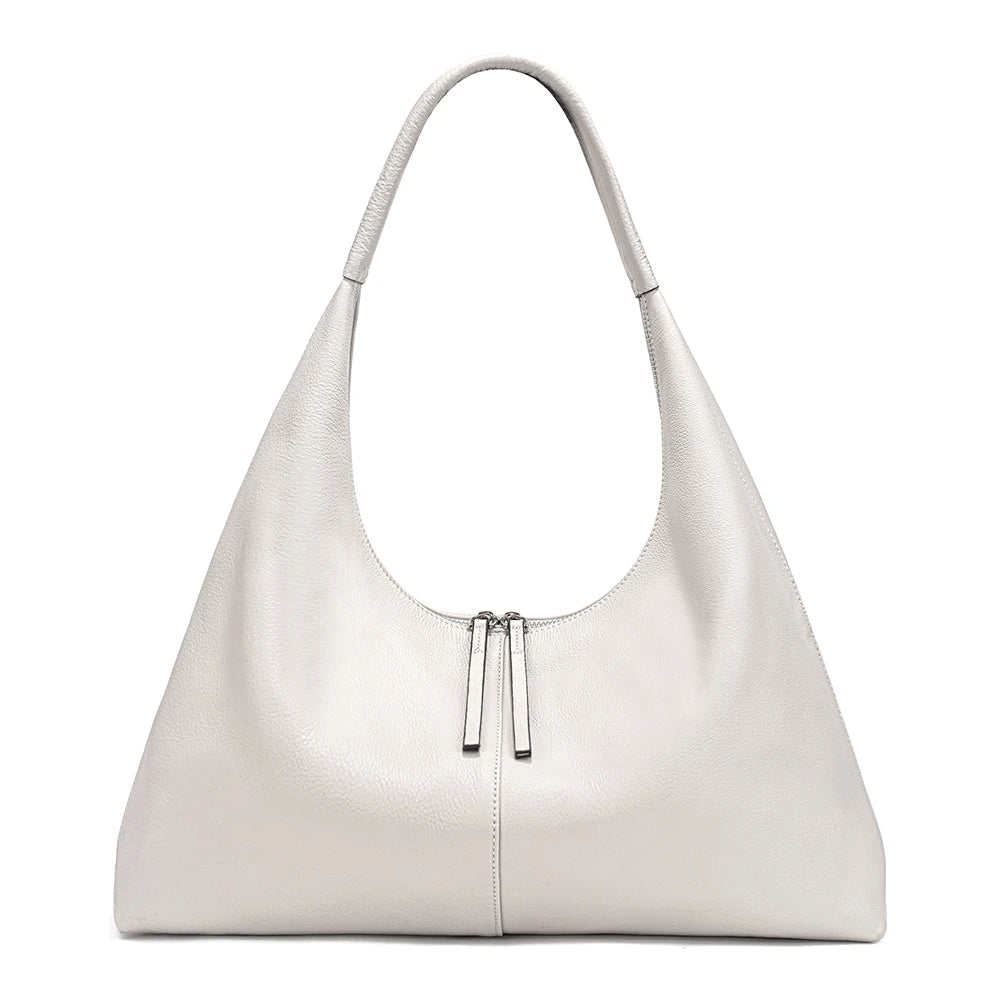 Large Genuine Leather Hobo Tote