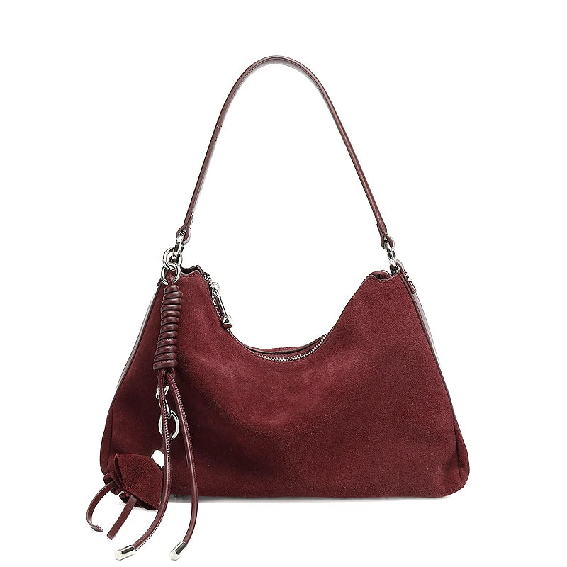 Retro Suede Tassel Hobo Bag