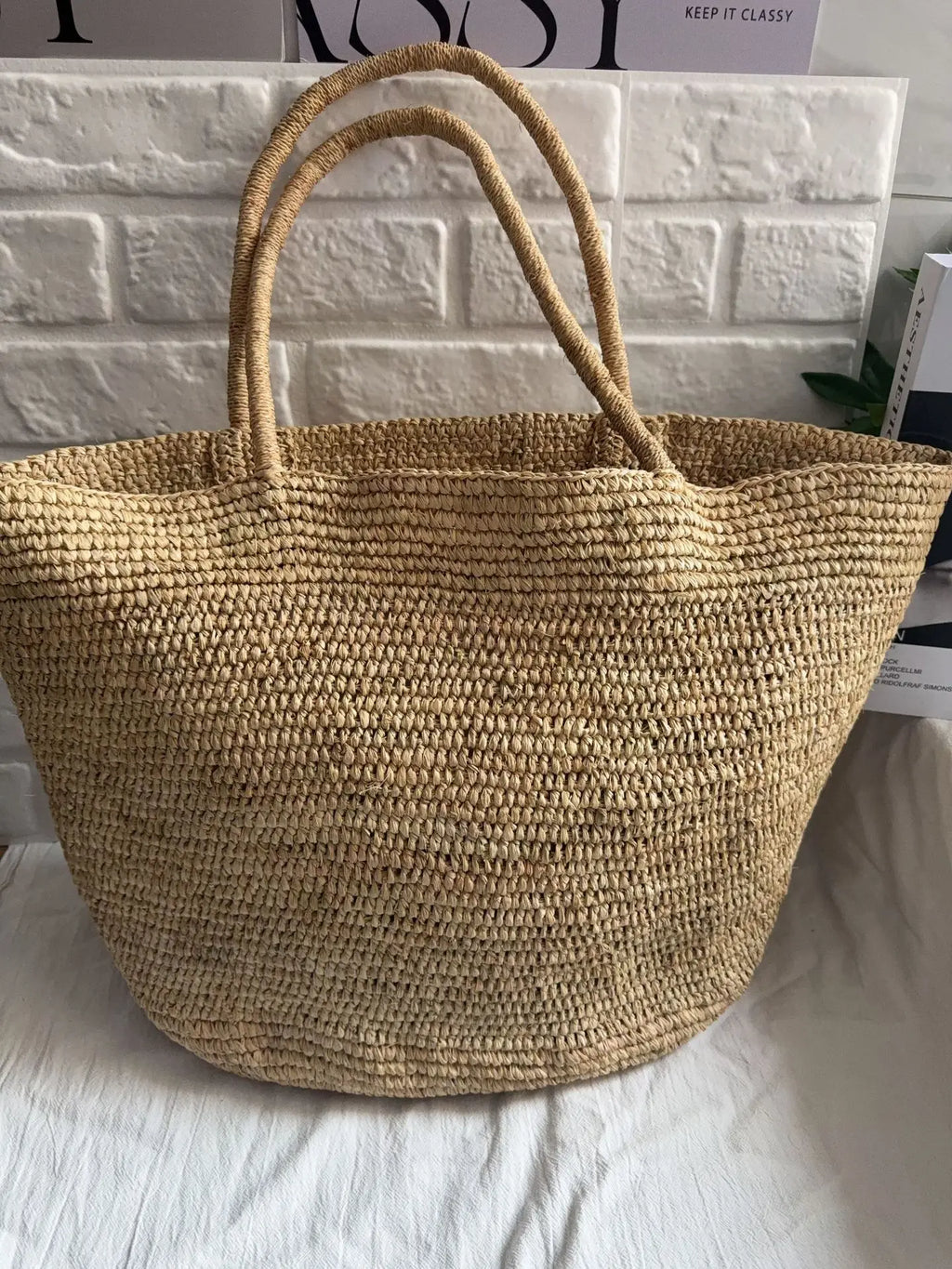 Hand Woven Rattan Beach Tote