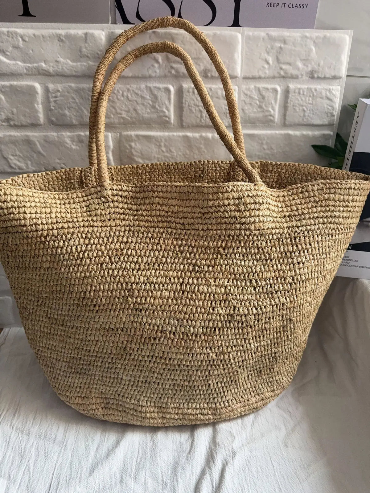 Hand Woven Rattan Beach Tote