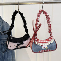 Mini Grid Pattern Underarm Bag