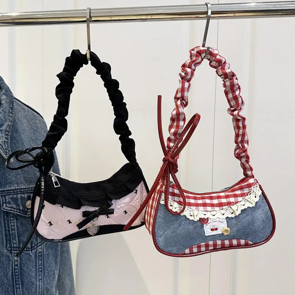 Mini Grid Pattern Underarm Bag