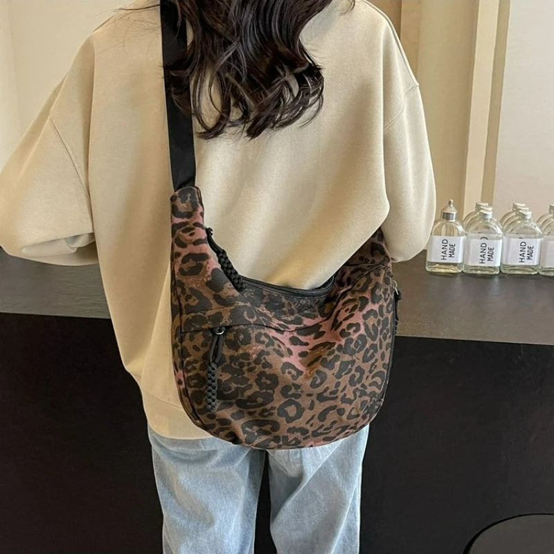 Leopard Print Hobo Bag