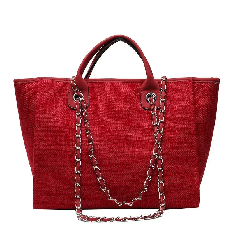 Chain Strap Shoulder Tote Bag