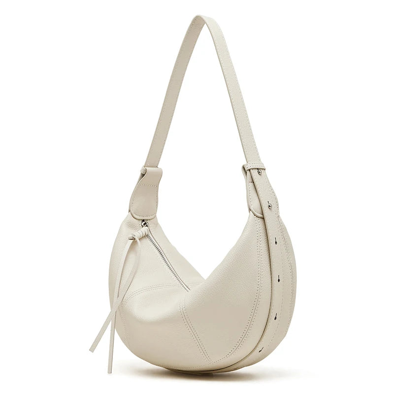 Half Moon Leather Hobo Bag