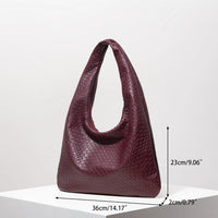 Woven Vegan Leather Hobo Bag