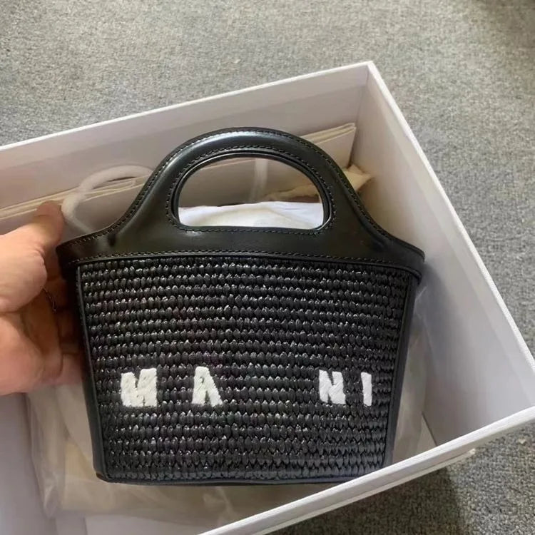 Woven Straw Basket Bag