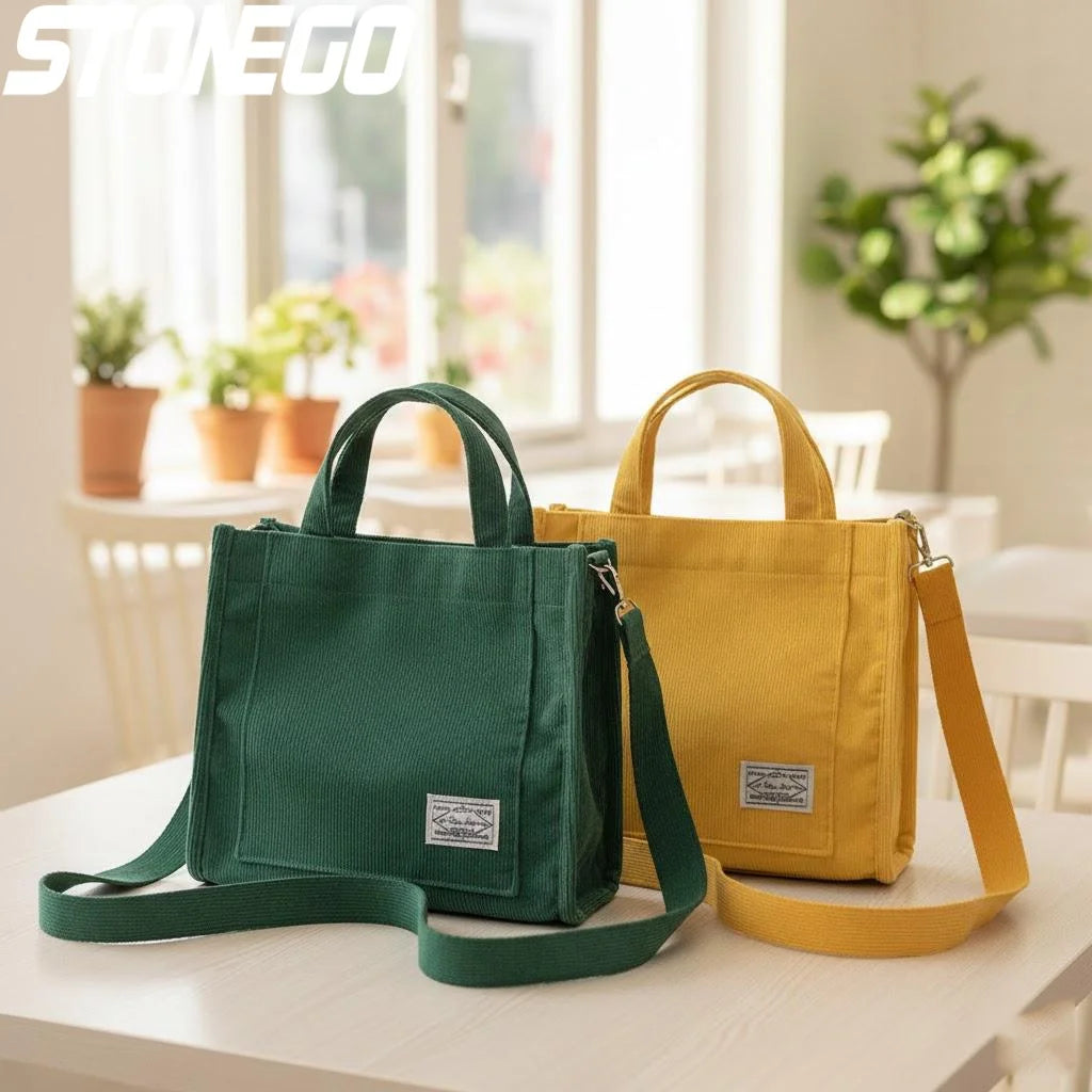 Corduroy Square Crossbody Bag