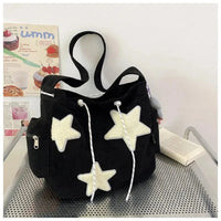 Star Corduroy Student Tote Bag