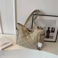Diamond Pattern Cotton Tote Bag