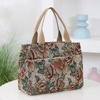 Floral Print Fabric Tote Bag