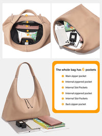 Large Genuine Leather Hobo Tote