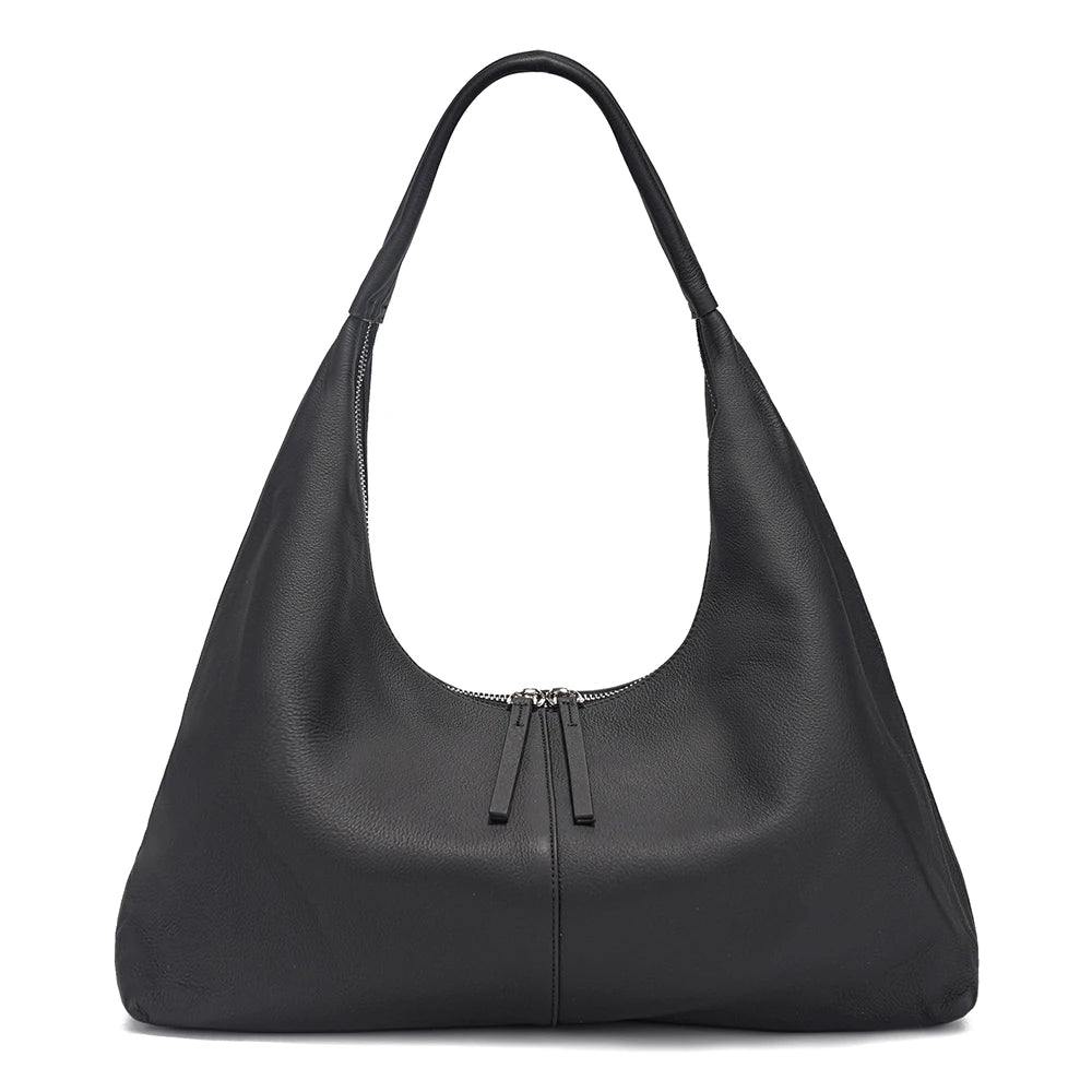 Large Genuine Leather Hobo Tote