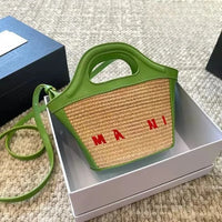 Woven Straw Basket Bag
