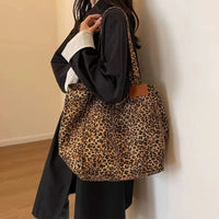 Leopard Print Canvas Tote Bag