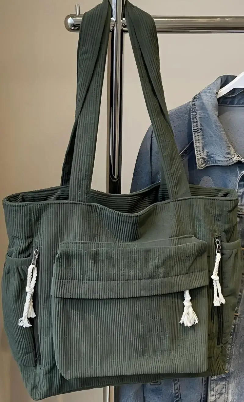 Corduroy Travel Shoulder Bag