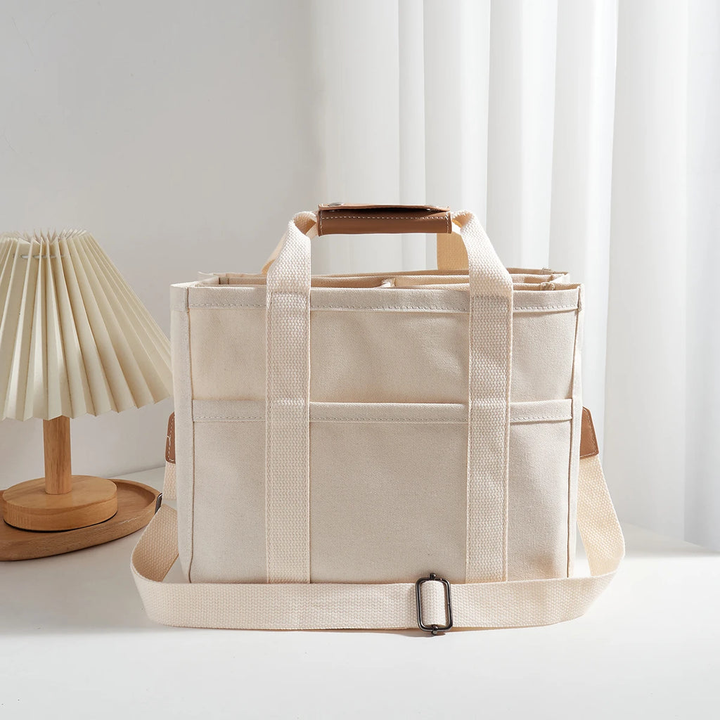 Casual Canvas Multi-Pocket Tote
