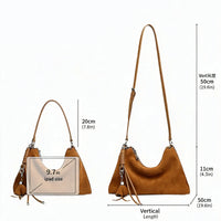 Retro Suede Tassel Hobo Bag